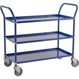 Rullevogn 3 hylder, 1070x450x940, 250 kg, Blå