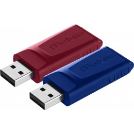 Verbatim USB-Nøgle, USB Drive 2.0 2 X 32GB Rød/Blå
