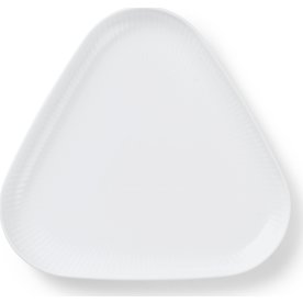 Royal Copenhagen Hvid Riflet Trekantet Fad