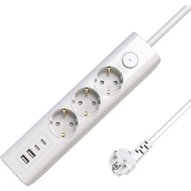 MicroConnect Stikdåse, 3-stik, USB, 1,5 M