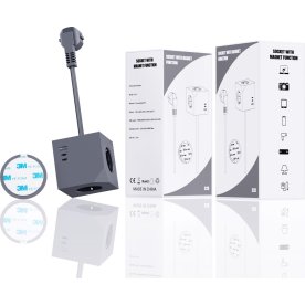 MicroConnect Forlængerledning, 3-stik, USB, 1,5 m