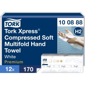 Tork H2 Compressed Prem. Håndklædeark Z-Fold 12 pk