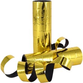 Serpentiner, guld og sort, 2 ruller