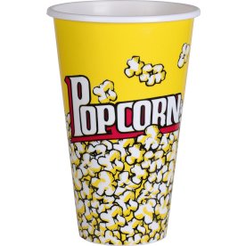 Popcorn bæger, PP plast, 1000 ml, Ø12 x H18 cm.