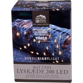 Lyskæde m/100 LED, 19,9m, sølvfarvet