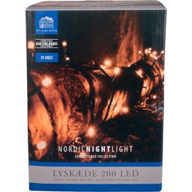 Lyskæde m/200 LED, 19,9m, forbindelig, varm hvid