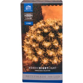 Lyskæde Net m/200 LED, B2xØ2m, varm hvid