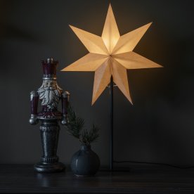 Papirstjerne på Fod, H65 cm, beige
