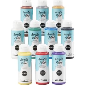 Akrylmaling | 10x120ml | Metallic | Ass.