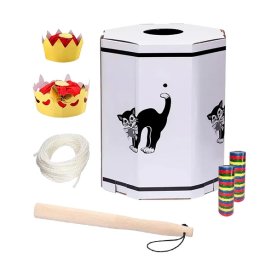 Lille fastelavnstønde, pap, med tilbehør