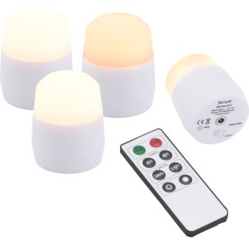 Securit Amsterdam LED fyrfadslys, 4 stk., hvid