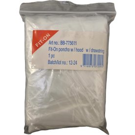 Regnslag Poncho m/hætte og snortræk | One-Size