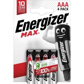 Energizer Max Alkaline AAA batteri, 4 stk.