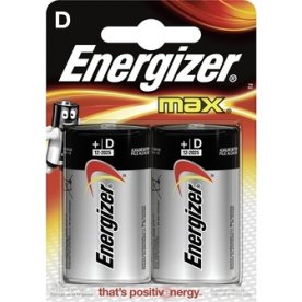 Energizer Max Alkaline D batteri, 2 stk.