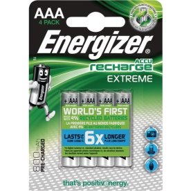 Energizer Rechargeable Extreme AAA batteri, 4 stk.