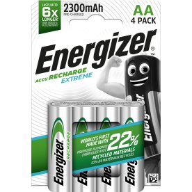 Energizer Rechargeable Extreme AA batteri, 4 stk.