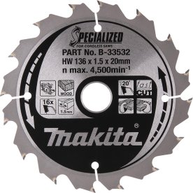 Makita HM-savklinge, Ø136mm, 16T