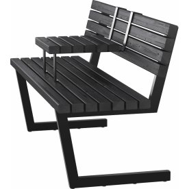 Plus Relax Bænk med hængebord, 150 cm, Sort