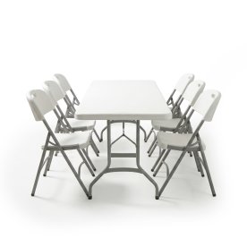 Park sæt til 6 pers. , 1 klapbord 6 klapstole