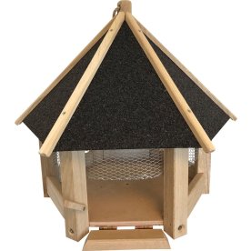 CARE-Bird Fuglefoderhus, træ m/net, sort tag