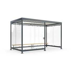 Köln Rygeskur m/bænk+askebæger, K4 d/b, forankring