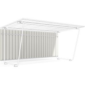 Siegen Bagpanel til cykelskur, S18, grå-hvid