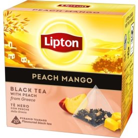 Lipton Sort te m. Peach/Mango, 20 breve