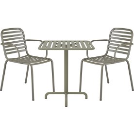 Ivy Cafébord L66cm + 2 stole Ivy Pipe, Olivengrøn