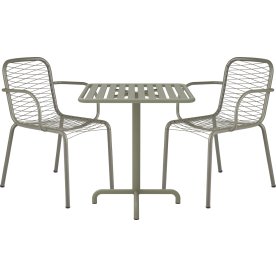 Ivy Cafébord L66cm + 2 stole Ivy Wire, Olivengrøn