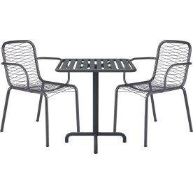 Ivy Cafébord L66cm + 2 stole Ivy Wire, Antracit