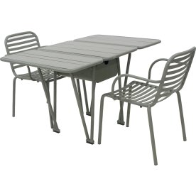 Ivy Foldebord + 2 stole Ivy Pipe, Olivengrøn