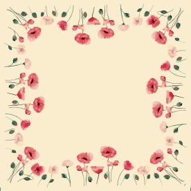 Dunicel Stikdug, 84x84 cm, Poppy Charm, 20 stk.