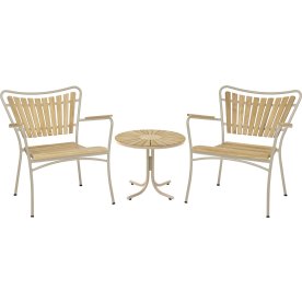 Marguerit Loungesæt m/2 stole + bord ø50cm, Taupe
