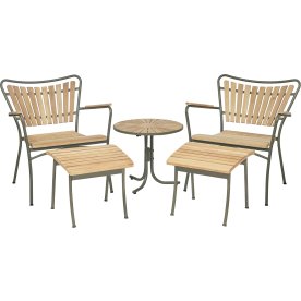 Marguerit Loungebord ø50+2 stole+2 skamler, O.grøn