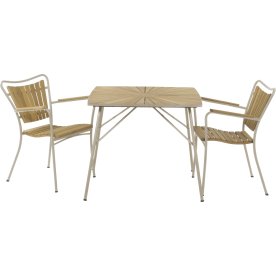 Marguerit Havebord L83cm + 2 stole, Taupe