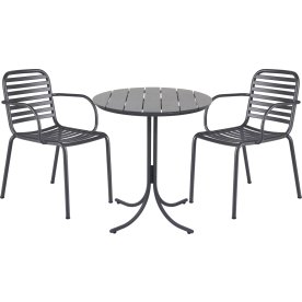 Pure Cafésæt ø67cm + 2 stole Ivy Pipe, Antracit