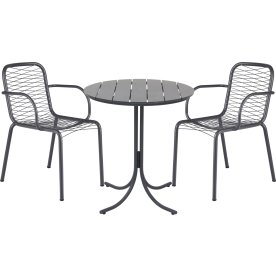 Pure Cafésæt ø67cm + 2 stole Ivy Wire, Antracit