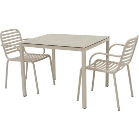 Terra Havebord L82cm + 2 stole Ivy Pipe, Taupe