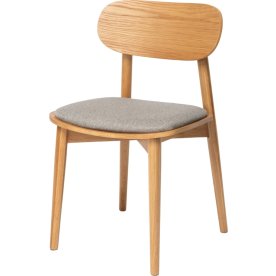 NordicLine kantinestol, eg/polstret sæde