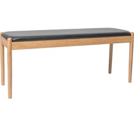 NordicLine Bænk, eg, polstret sæde, natur/sort