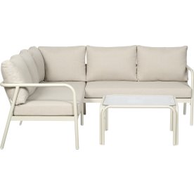 Olga Hjørnesofa m/hynder og bord, beige