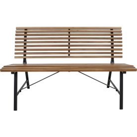 Stefania Havebænk, 130x65cm, sort/teak