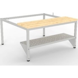 Skohylde til Proff bænk med 3 søjler, 90 cm, grå