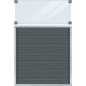 Plus Artura Komposithegn, glas 37cm, grå, 90x135cm