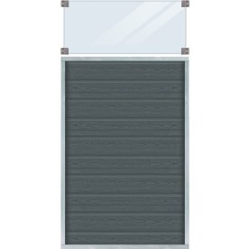 Plus Artura Komposithegn, glas 37cm, grå, 90x175cm