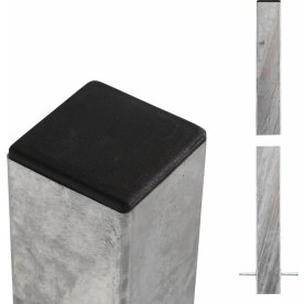 Plus Stålstolpe til nedstøbning, 8x8x186 cm.