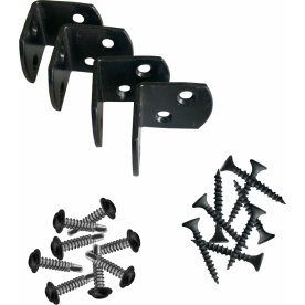Plus L-beslag til træhegn, sort, 4 stk.