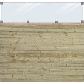 Plus Plank Profilhegn, glas 44,6, natur, 174x163cm