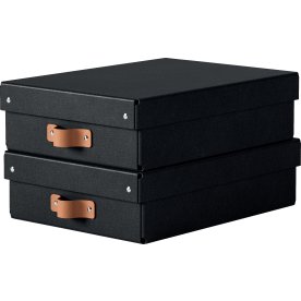 Leitz Puro Boks m. låg | M lav | Sort | 2 stk.