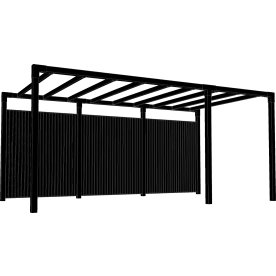 Plus Arcade Pergola model 6 med hegn, sort/sort